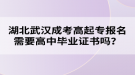 湖北武漢成考高起專報(bào)名需要高中畢業(yè)證書嗎？