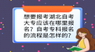 想要報(bào)考湖北自考大專應(yīng)該在哪里報(bào)名？自考?？茍?bào)名的流程是怎樣的？