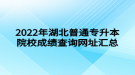 2022年湖北普通專升本院校成績(jī)查詢網(wǎng)址匯總