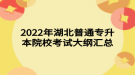 2022年湖北普通專升本院?？荚嚧缶V匯總