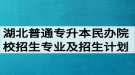 2020年湖北普通專升本民辦院校招生專業(yè)及招生計(jì)劃列表