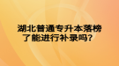 湖北普通專升本落榜了能進(jìn)行補(bǔ)錄嗎？