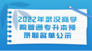 2022年武漢商學(xué)院普通專升本預(yù)錄取名單公示