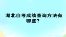 湖北自考成績查詢方法有幾種？