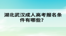 湖北武漢成人高考報名條件有哪些？