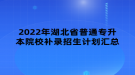 2022年湖北省普通專升本院校補(bǔ)錄招生計(jì)劃匯總