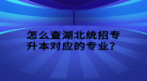 怎么查湖北統(tǒng)招專升本對應(yīng)的專業(yè)？