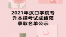 2021年漢口學(xué)院專升本招考試成績(jī)預(yù)錄取名單公示