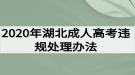 2020年湖北成人高考考試違規(guī)處理辦法