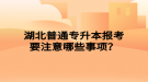 湖北普通專升本報(bào)考要注意哪些事項(xiàng)？