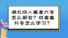 湖北成人高考大專怎么報名？成考高升專怎么學習？