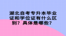 湖北自考專升本畢業(yè)證和學(xué)位證有什么區(qū)別？具體是哪些？