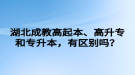 湖北成教高起本、高升專和專升本，有區(qū)別嗎？