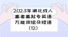 2023年湖北成人高考高起專英語(yǔ)萬(wàn)能詞組及短語(yǔ)（12）