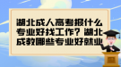 湖北成人高考報(bào)什么專業(yè)好找工作？湖北成教哪些專業(yè)好就業(yè)？