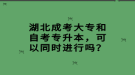 湖北成考大專和自考專升本，可以同時進行嗎？