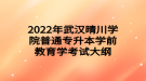 2022年武漢晴川學(xué)院普通專升本學(xué)前教育學(xué)考試大綱