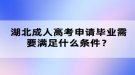 湖北成人高考申請畢業(yè)需要滿足什么條件？