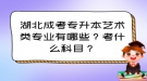 湖北成考專升本藝術類專業(yè)有哪些？考什么科目？