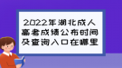 2022年湖北成人高考成績(jī)公布時(shí)間及查詢?nèi)肟谠谀睦铮? style=