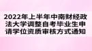 2022年上半年中南財經(jīng)政法大學(xué)調(diào)整自考畢業(yè)生申請學(xué)位資質(zhì)審核方式通知