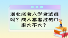 湖北成考入學考試難嗎？成人高考過的幾率大不大？