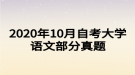 2020年10月自考大學(xué)語文部分真題