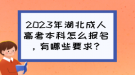 2023年湖北成人高考本科怎么報名，有哪些要求？