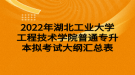 2022年湖北工業(yè)大學工程技術學院普通專升本擬考試大綱匯總表