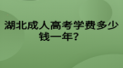 湖北成人高考學費多少錢一年？