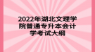 2022年湖北文理學(xué)院普通專升本會(huì)計(jì)學(xué)考試大綱