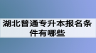 湖北普通專升本報名條件有哪些？