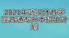 2021年武漢體育學(xué)院普通專升本招生計(jì)劃