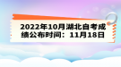 2022年10月湖北自考成績(jī)公布時(shí)間：11月18日