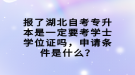 報了湖北自考專升本是一定要考學(xué)士學(xué)位證嗎，申請條件是什么？