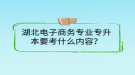 湖北電子商務(wù)專業(yè)專升本要考什么內(nèi)容？