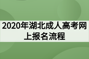 2020年湖北成人高考網(wǎng)上報名流程