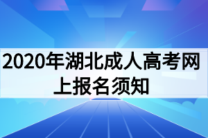 2020年湖北成人高考網(wǎng)上報名須知