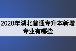 2020年湖北普通專升本新增專業(yè)有哪些？