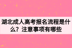 湖北成人高考報(bào)名流程是什么？注意事項(xiàng)有哪些