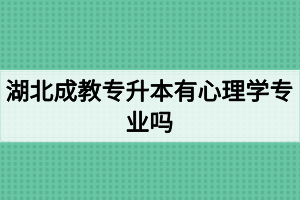 湖北成教專升本有心理學(xué)專業(yè)嗎？