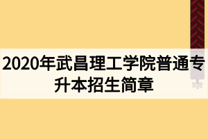 2020年武昌理工學院普通專升本招生簡章