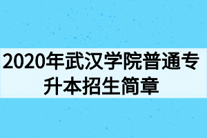 2020年武漢學(xué)院普通專升本招生簡(jiǎn)章