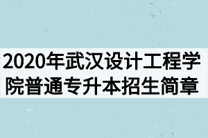 2020年武漢設(shè)計(jì)工程學(xué)院普通專升本招生簡(jiǎn)章