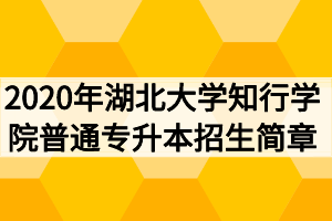 2020年湖北大學知行學院普通專升本招生簡章