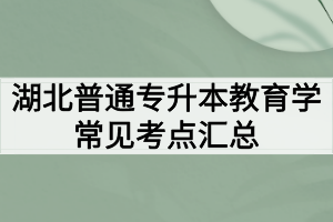 湖北普通專升本教育學(xué)常見考點匯總