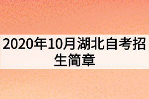 2020年10月湖北自考招生簡章