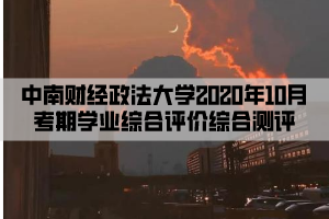 中南財(cái)經(jīng)政法大學(xué)2020年10月考期學(xué)業(yè)綜合評(píng)價(jià)綜合測評(píng)