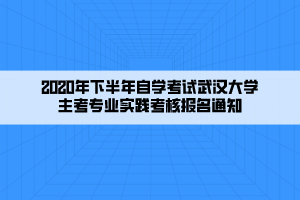 2020年下半年自學(xué)考試武漢大學(xué)主考專業(yè)實踐考核報名通知