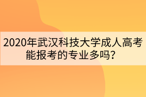 2020年武漢科技大學(xué)成人高考能報考的專業(yè)多嗎？